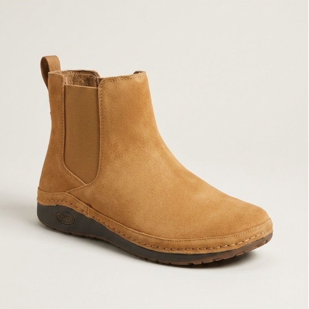 Chaco Paonia Chelsea Boots Women's Size 7 Caramel Brown Suede NWB JCH109288